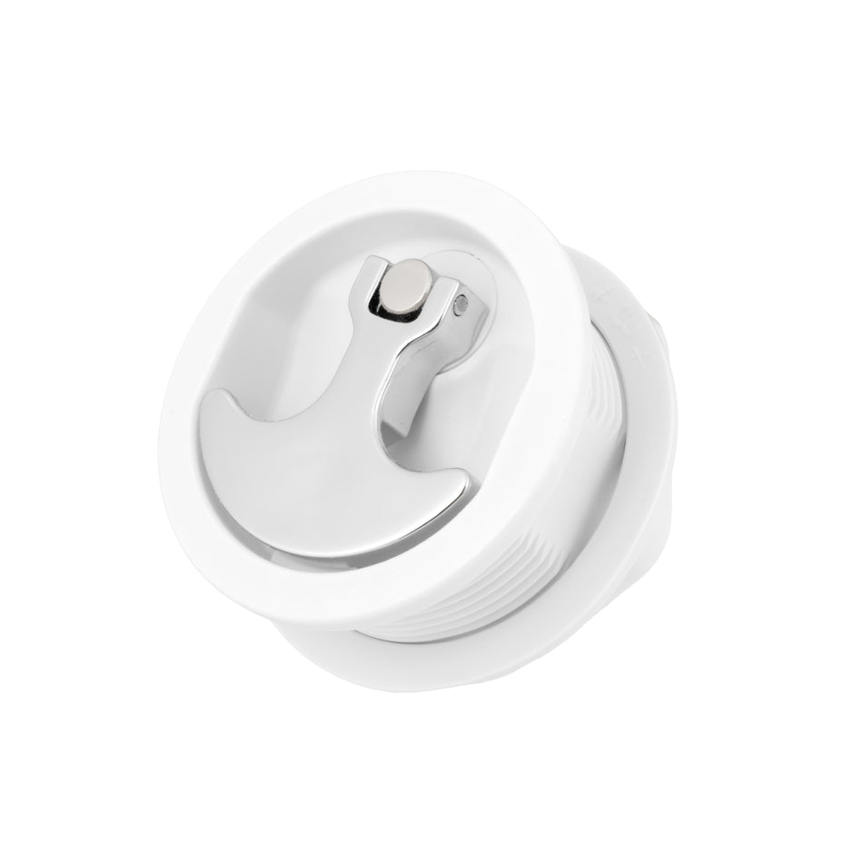 3" Chrome Plate Zinc/ White Nylon T-Style Compression Handle with No Shaft- Non-Locking