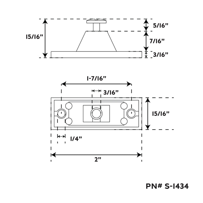 7/8" x 2" Chrome Plated Zinc Side Mount Deck Hinge