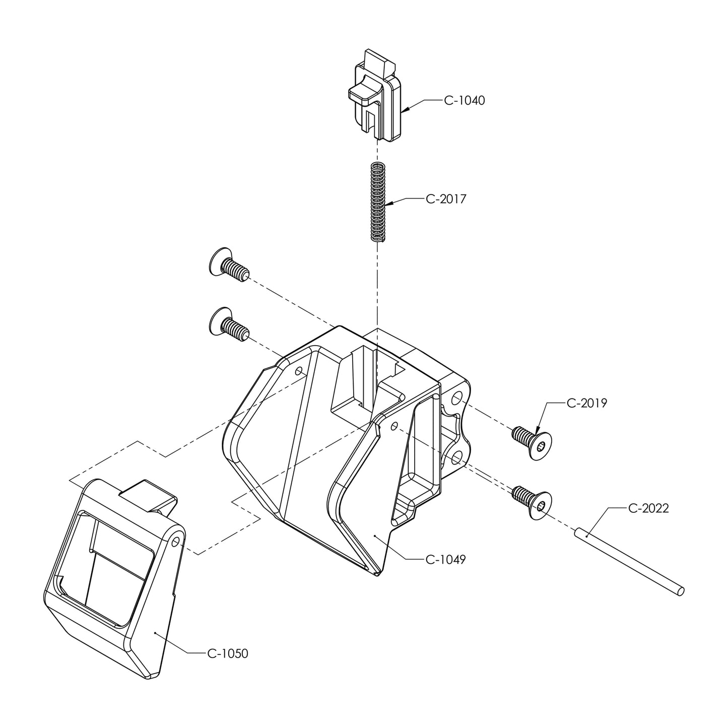 Invisible Ladder System Positive Transom Lock Assembly Replacement Kit