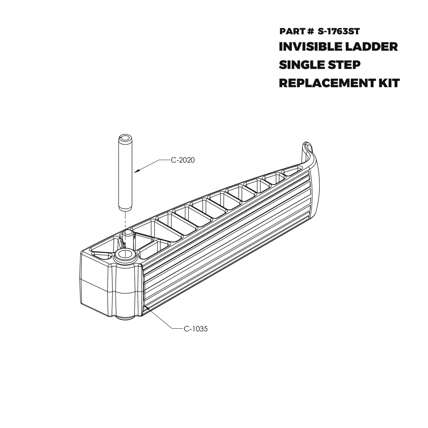 Invisible Ladder System Single Step Replacement Kit