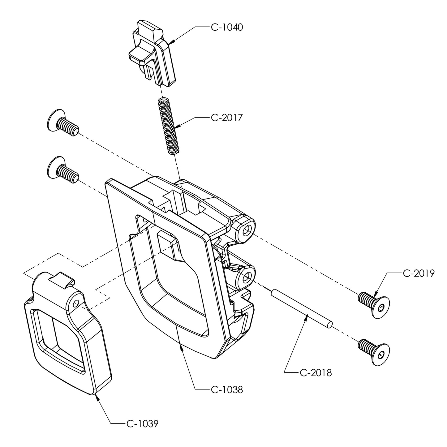 Invisible Ladder System Negative Transom Lock Assembly Replacement Kit