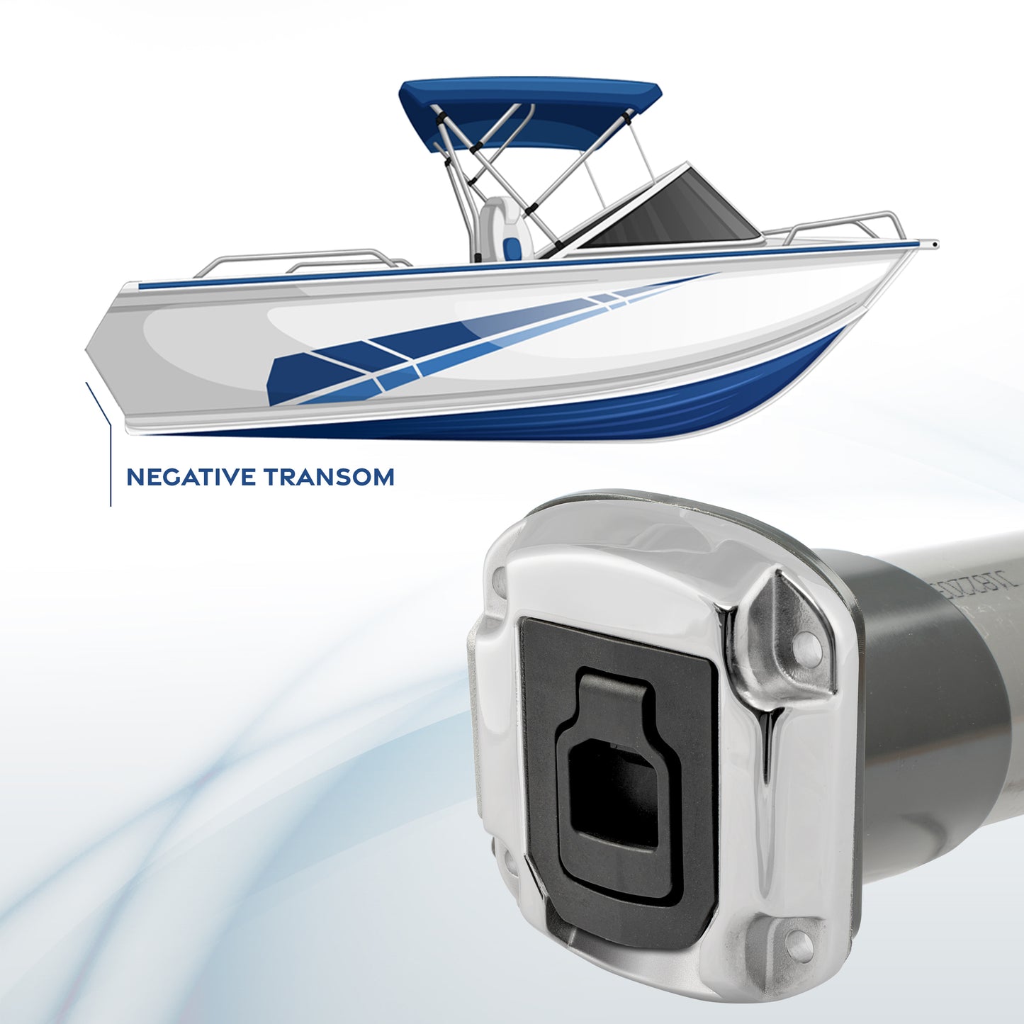 316 Stainless Steel Faceplate Invisible Ladder - 4 Step Negative Transom