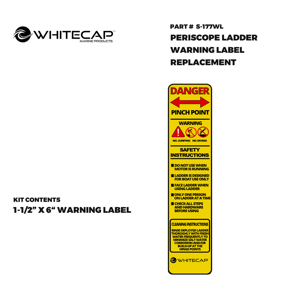 Warning Label Replacement Kit for Periscoping Ladder System