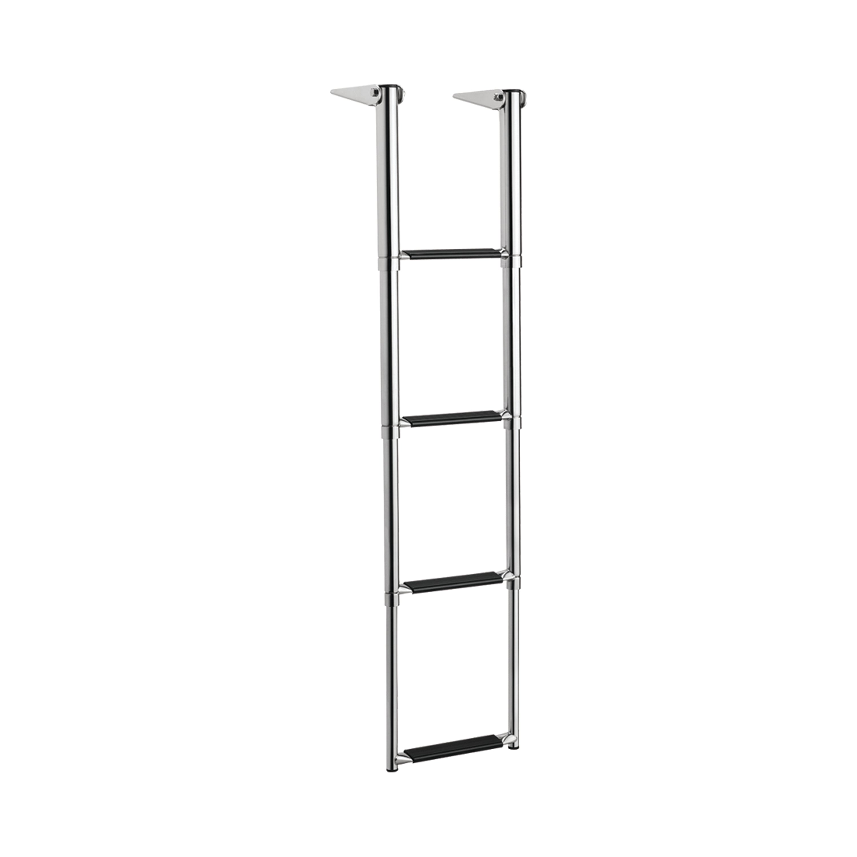 MARINE CITY 3-Step Folding Pontoon Boat Ladder - 304 Stainless Steel, Anti-Slip Steps For Inflatable Boats, Ships & Yachts