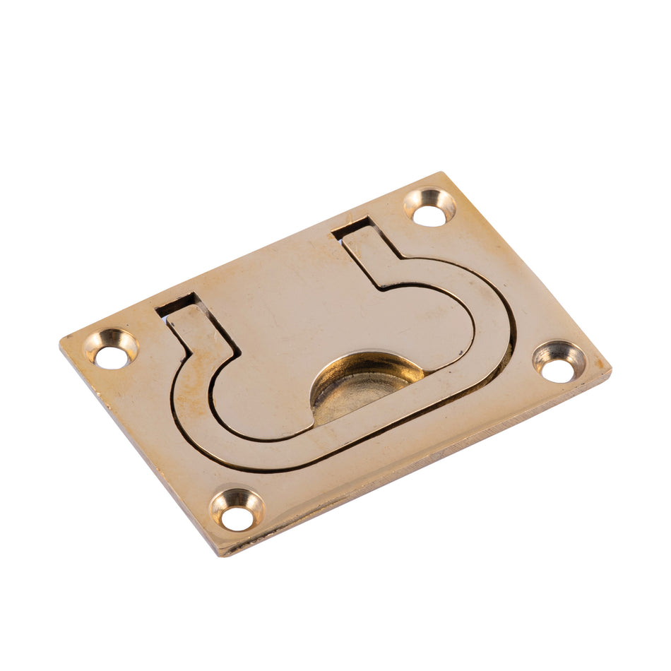 3" Polished Brass Flush Pull Ring