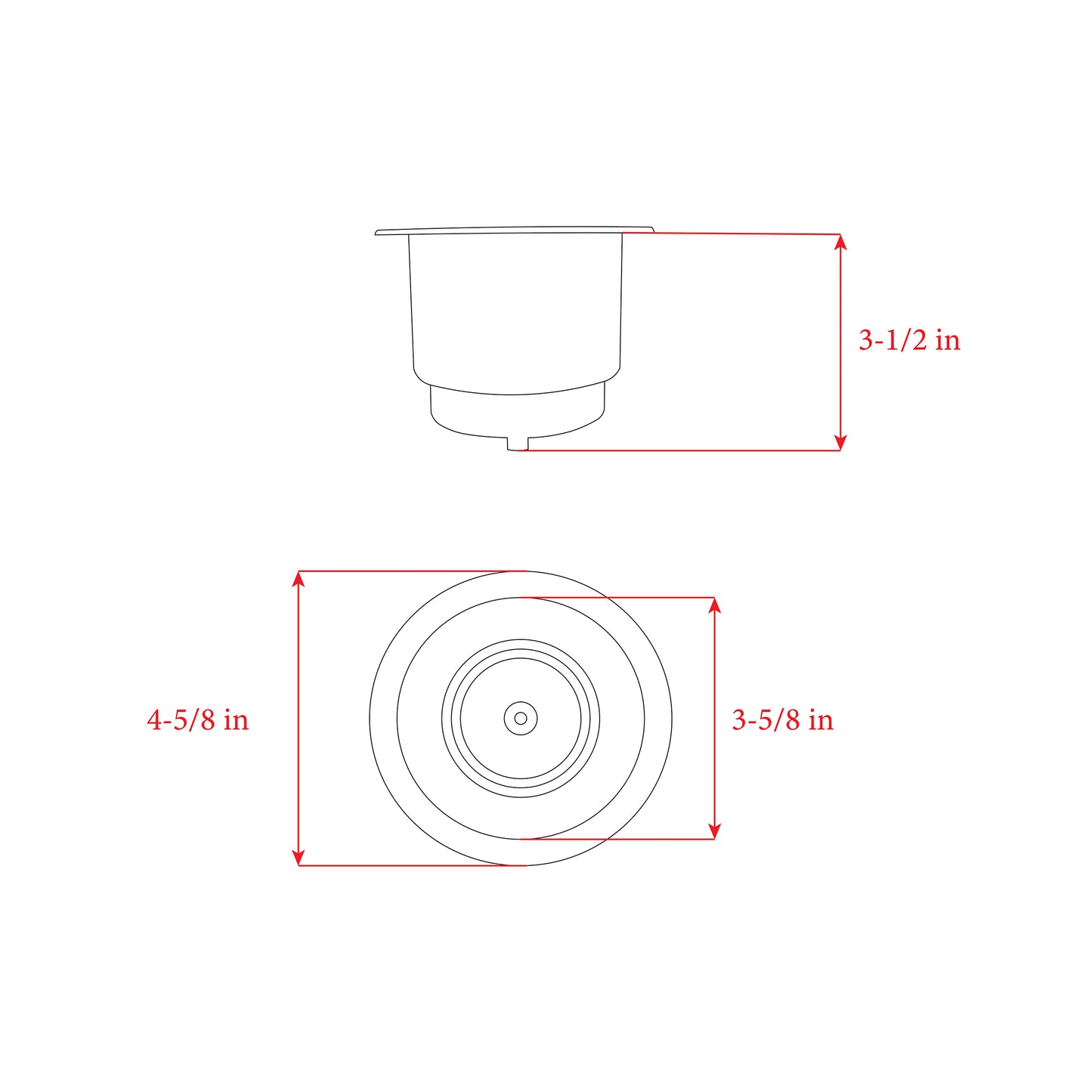 Wide Lip Large Stainless Steel Cup Holder