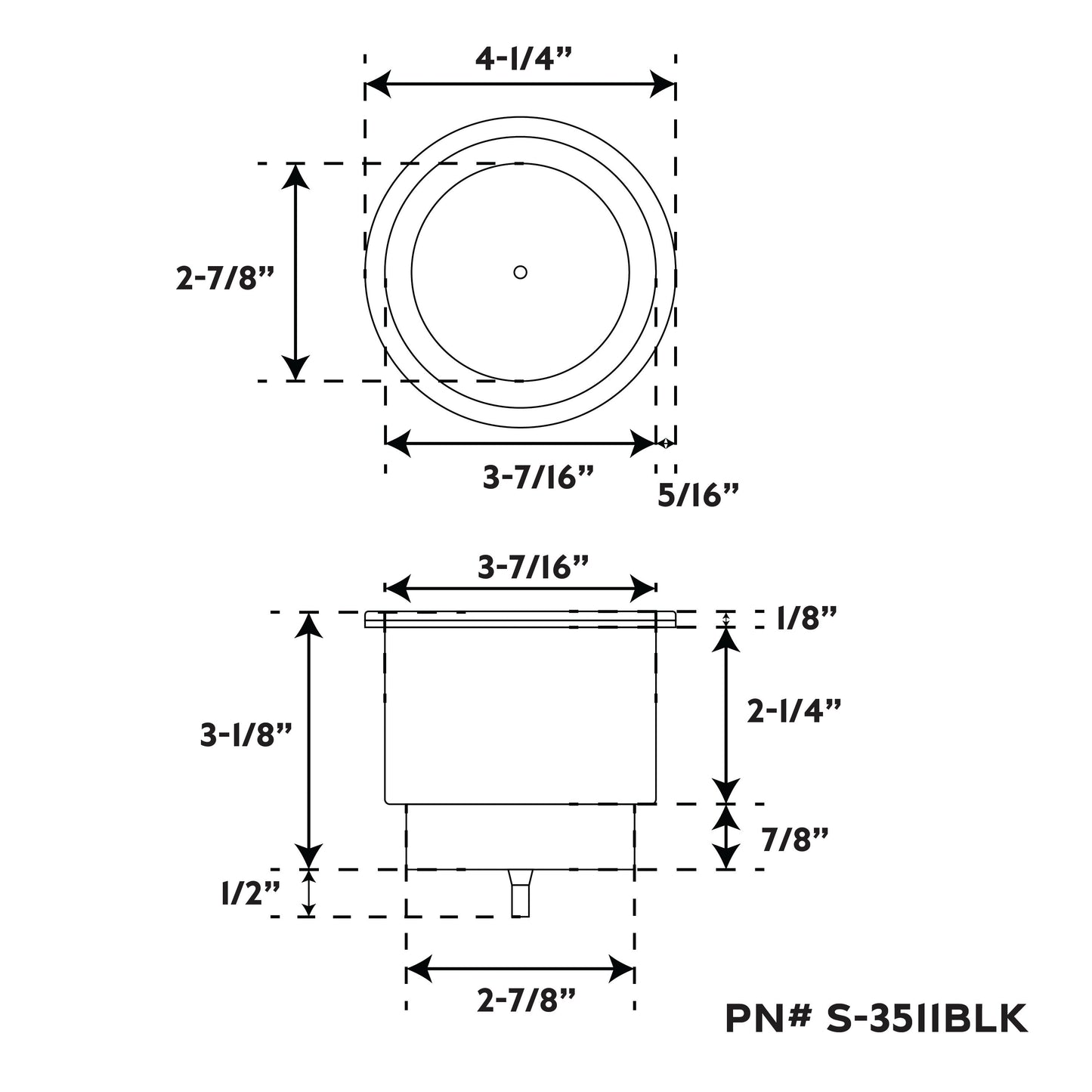 304 Stainless Steel Black Powder Coated Flush Drink Holder