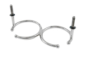 304 Stainless Steel 2 Drink Top Mount Ring Cup Holder - Stud Mount