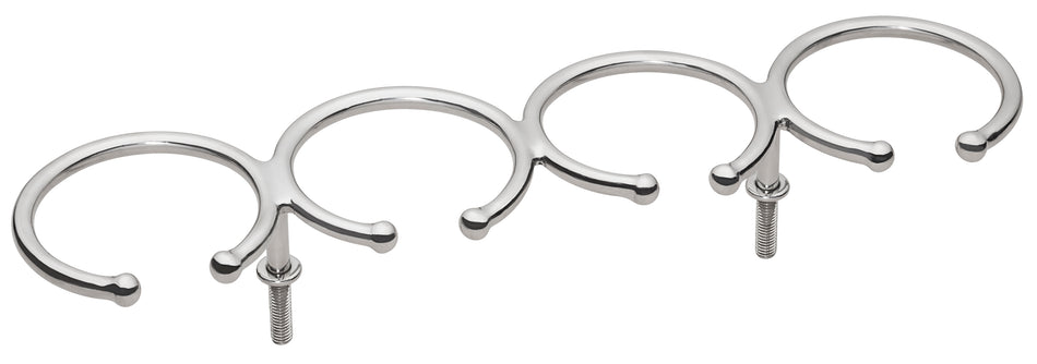 304 Stainless Steel 4 Drink Top Mount Ring Cup Holder - Stud Mount