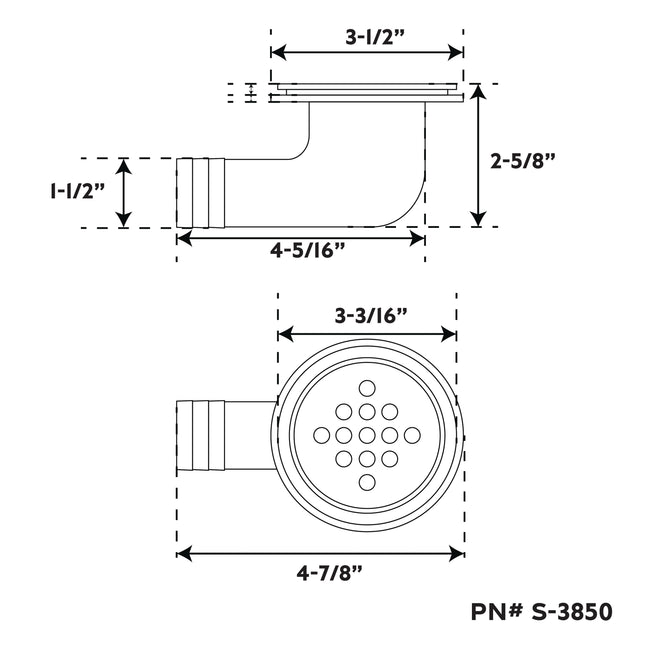 90° 316 Stainless Steel/ Glass-Filled Nylon Drain Tube Kit