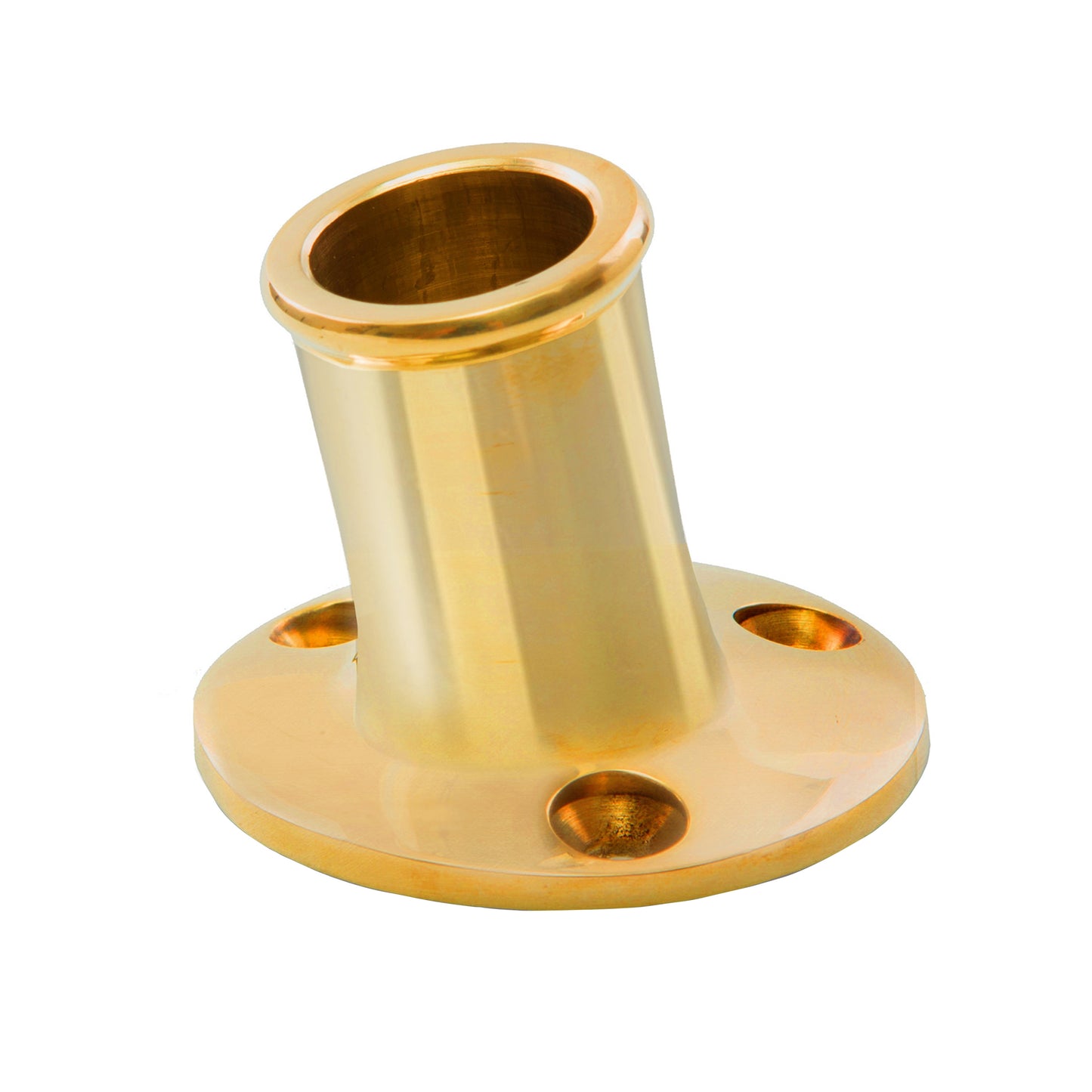 1" Polished Brass Top Mounted Flagpole Socket