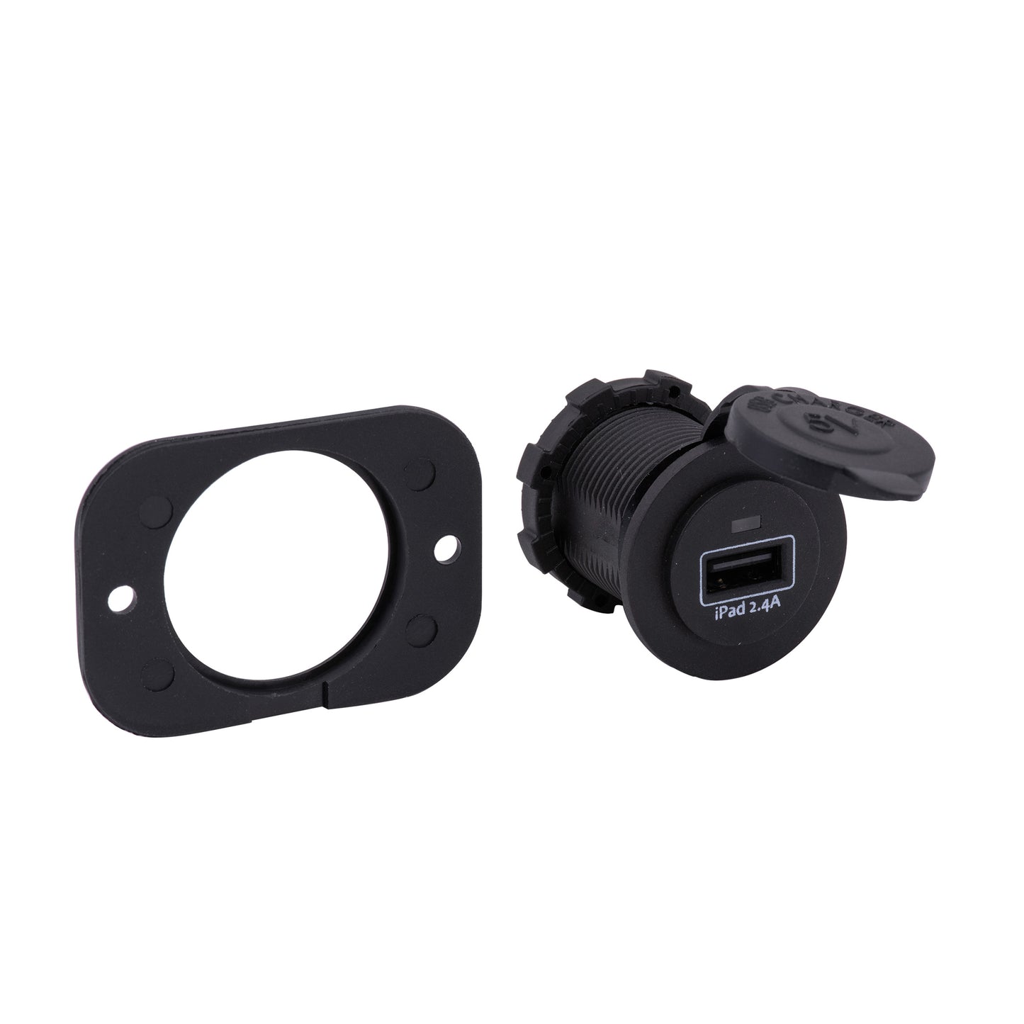 Black Nylon Single USB Charging Port