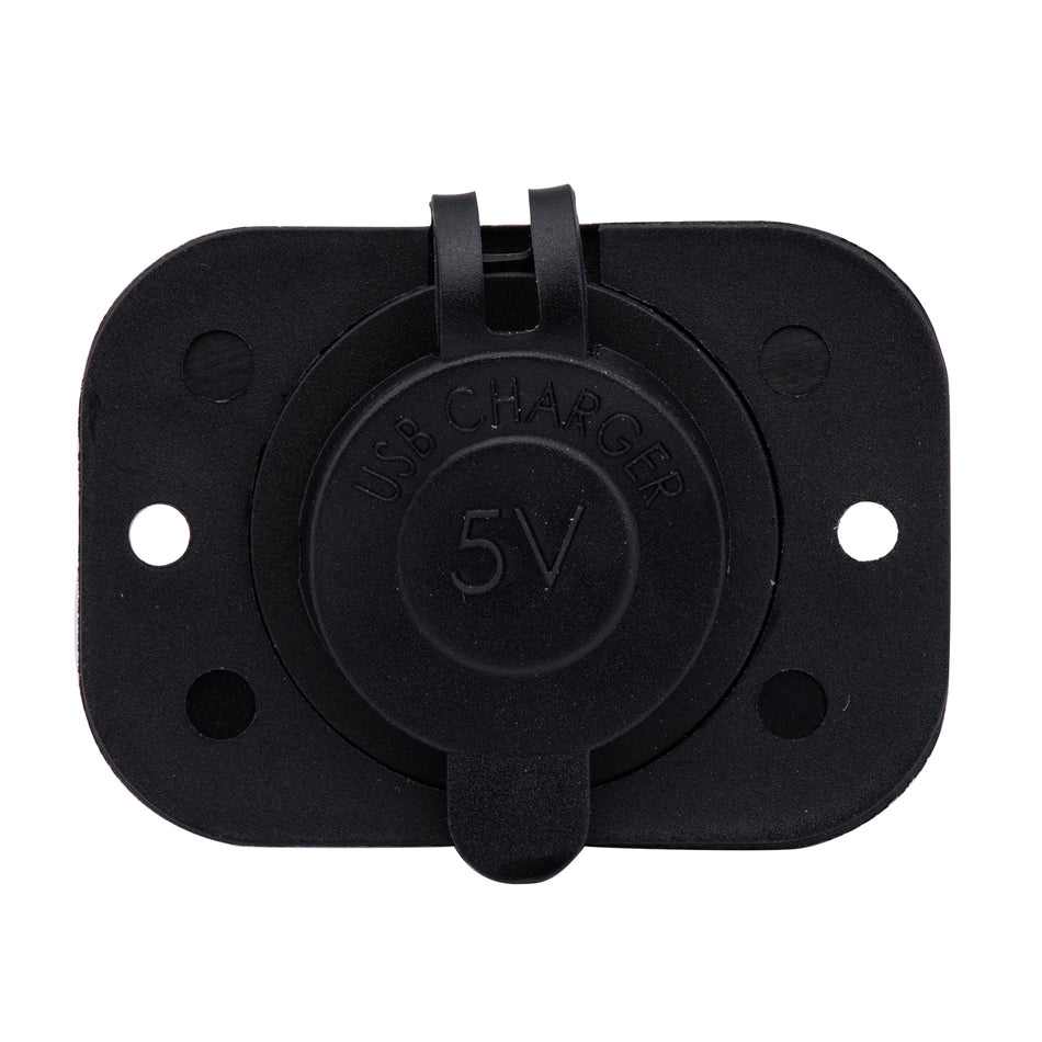 Black Nylon Single USB Charging Port