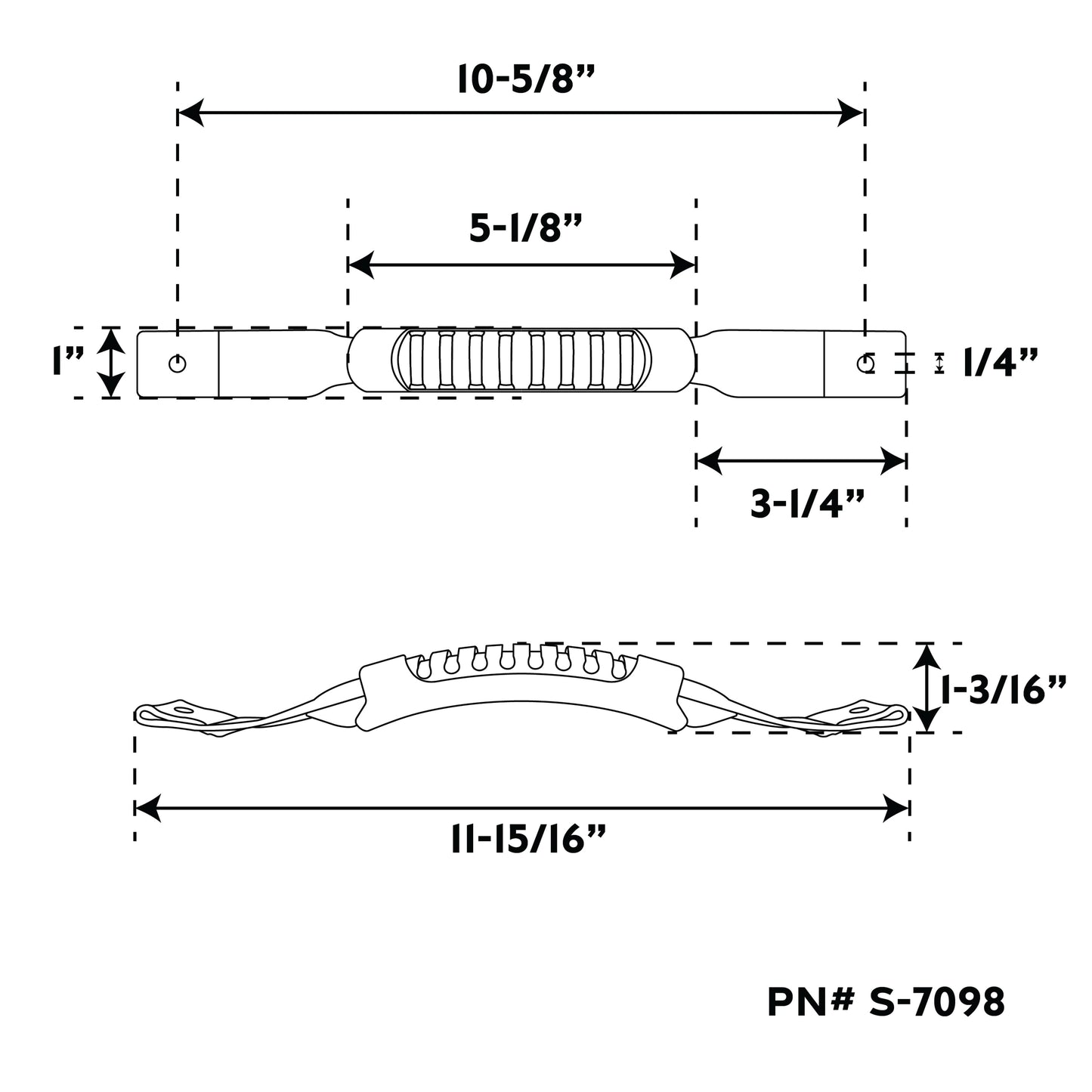 9-3/8" Flexible Grab Handle with Molded Grip