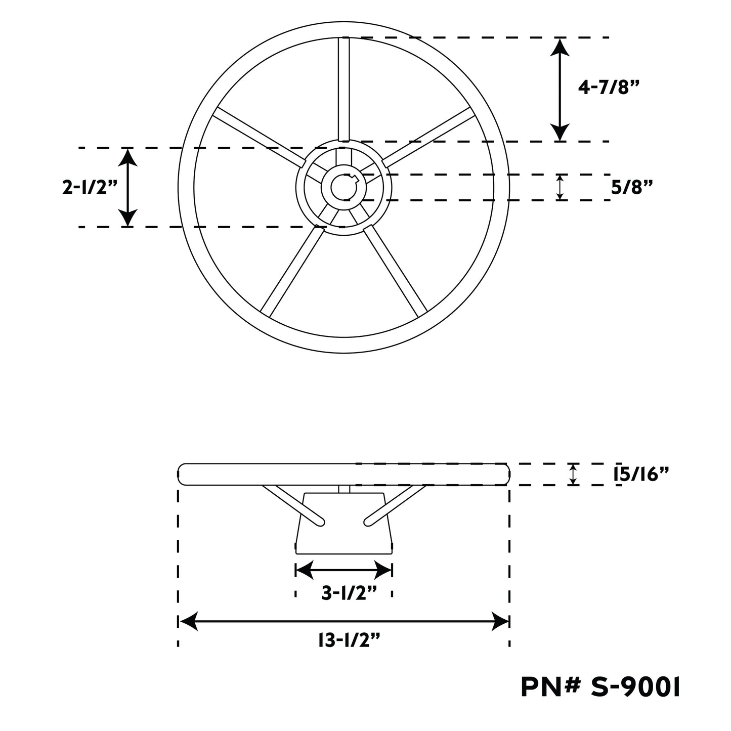 Destroyer Steering Wheel with Black Cap