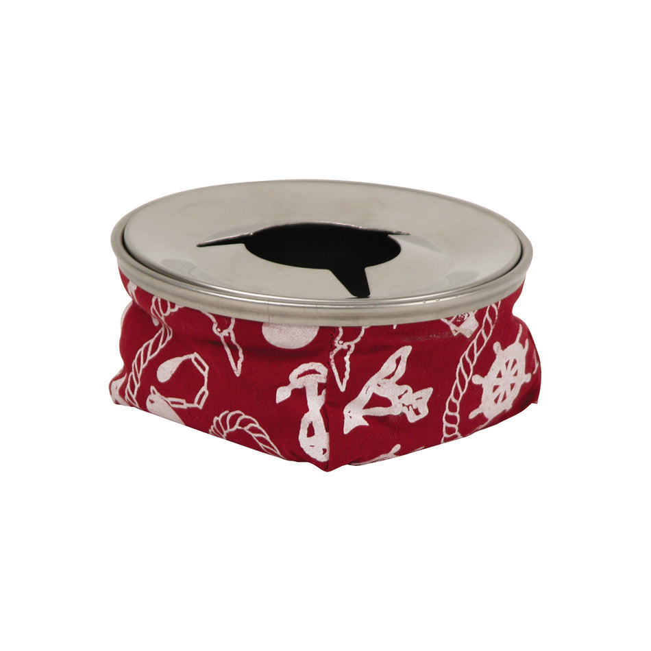 Red Windproof Ashtray w/ Stainless Steel Guard