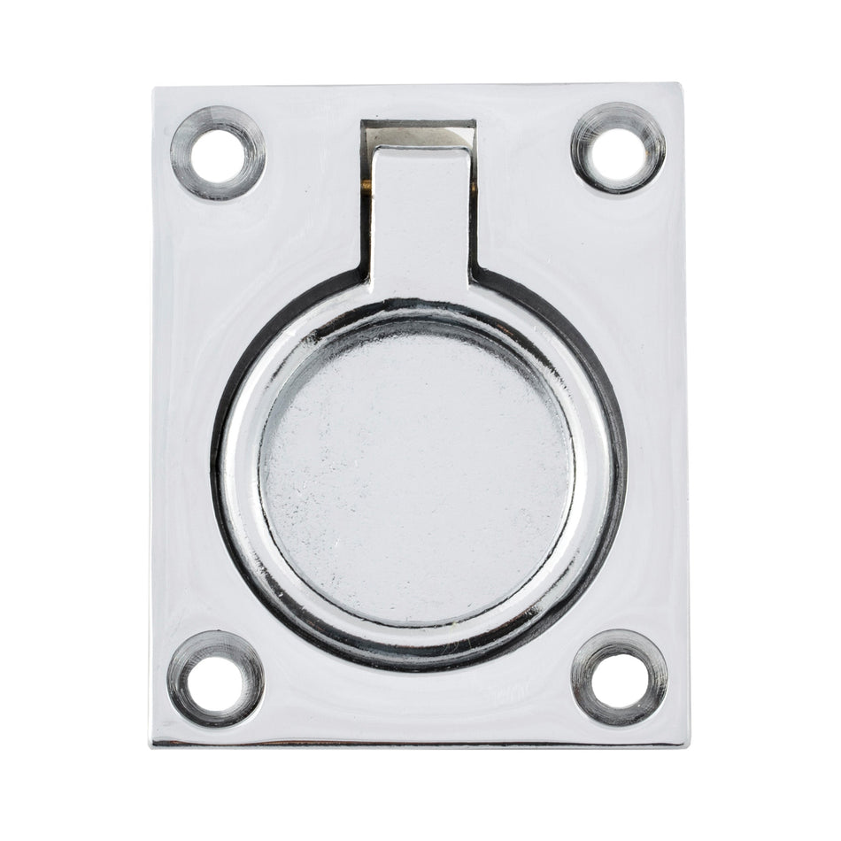 2" x 2-1/2" Chrome Plated Brass Flush Pull Ring