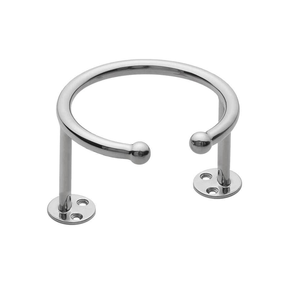 304 Stainless Steel 1 Drink Top Mount Ring Cup Holder - Base Mount