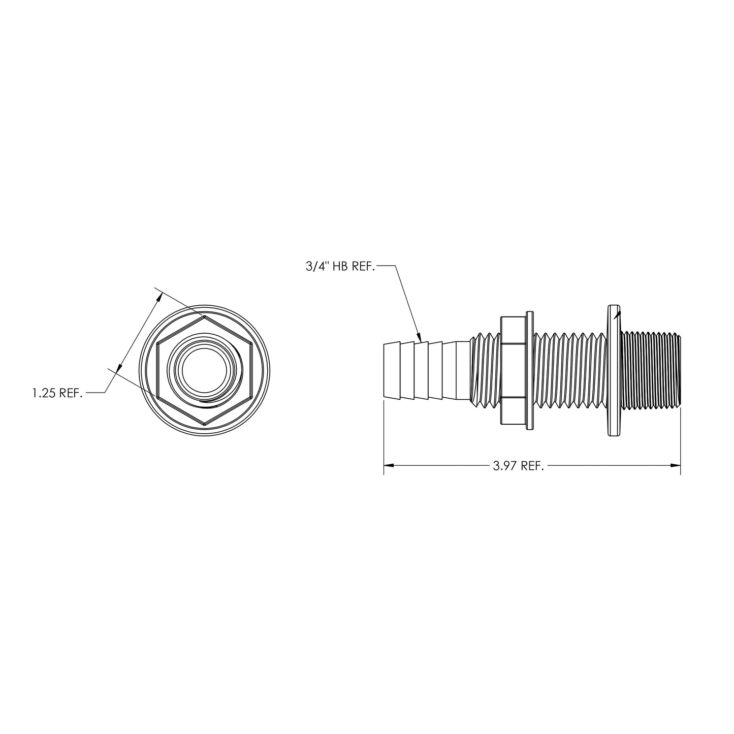 Livewell Fitting - Aerator Screen Adapter 3/4"HB - P-3103