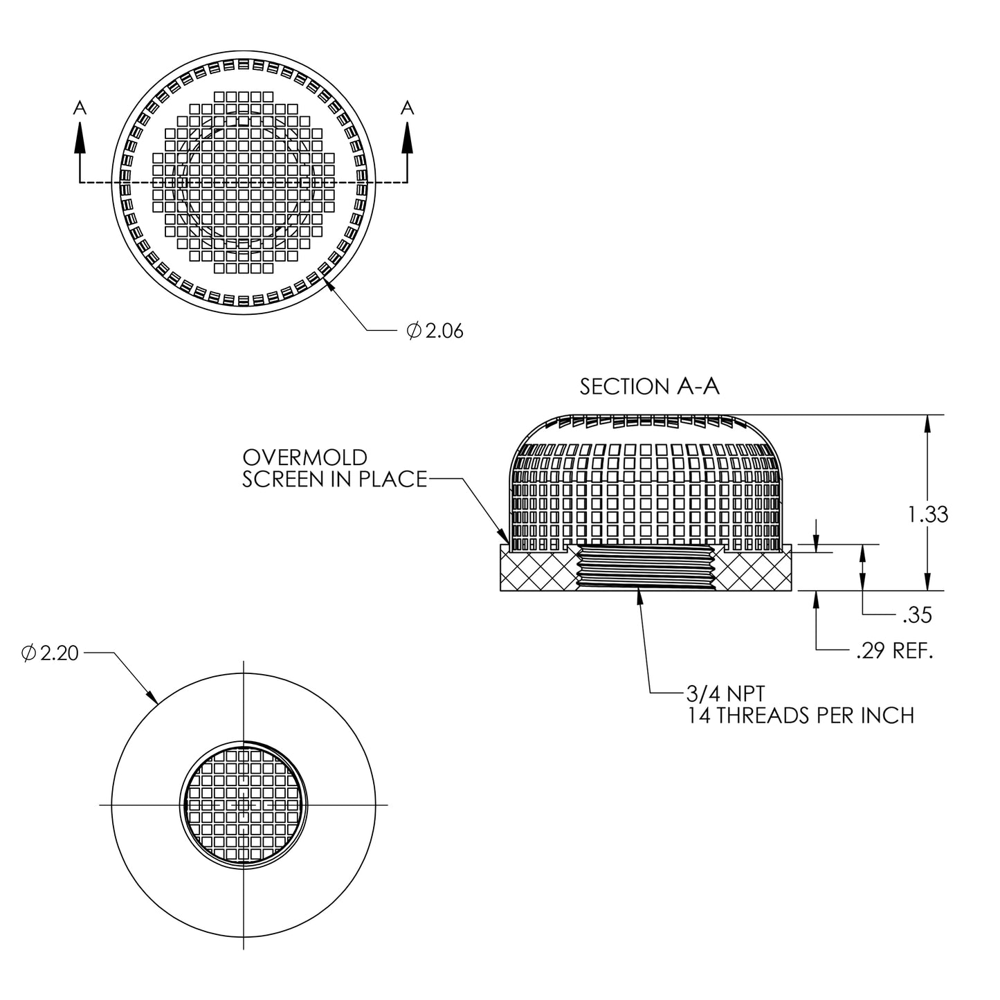 Livewell Fitting - Filter Screen - P-3104