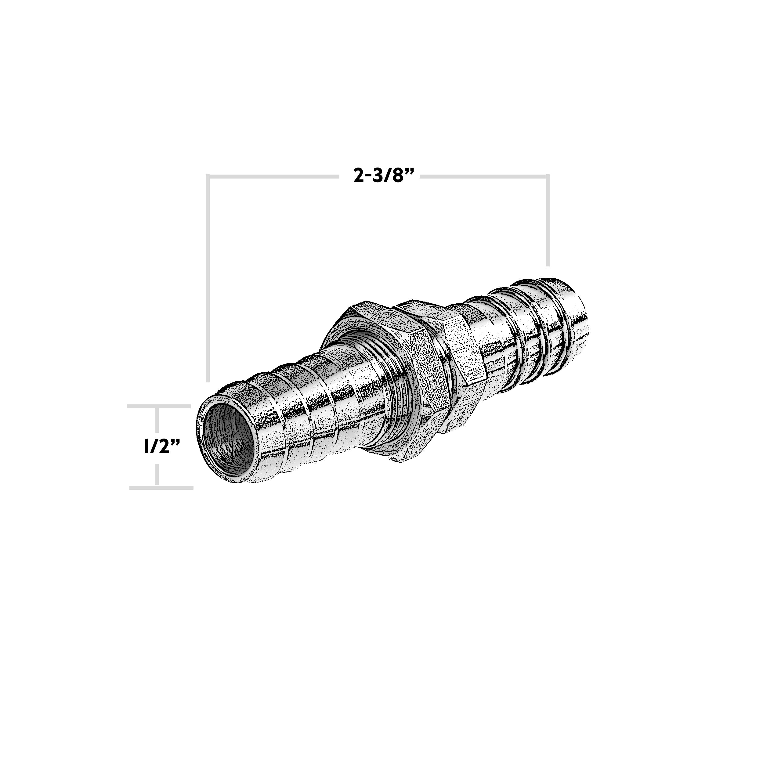 Livewell Fitting Bulkhead Fitting P3105 Whitecap Marine Hardware
