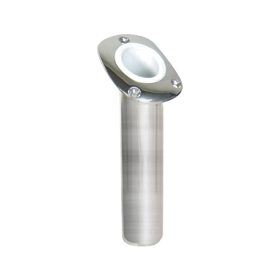 30° 316 Stainless Steel Flush Mount Rod Holder with No Cap
