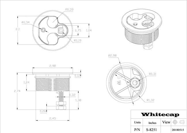 S-8251 Locking Compression Handle - 316 S.S.