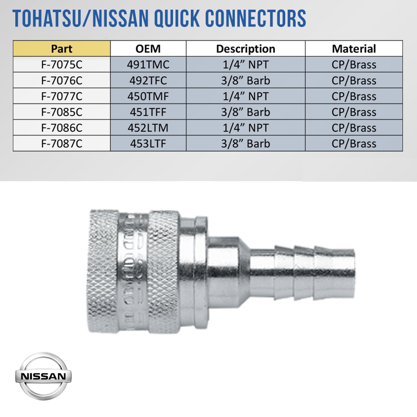 Tohatsu/Nissan Quick Connector - F-7085C