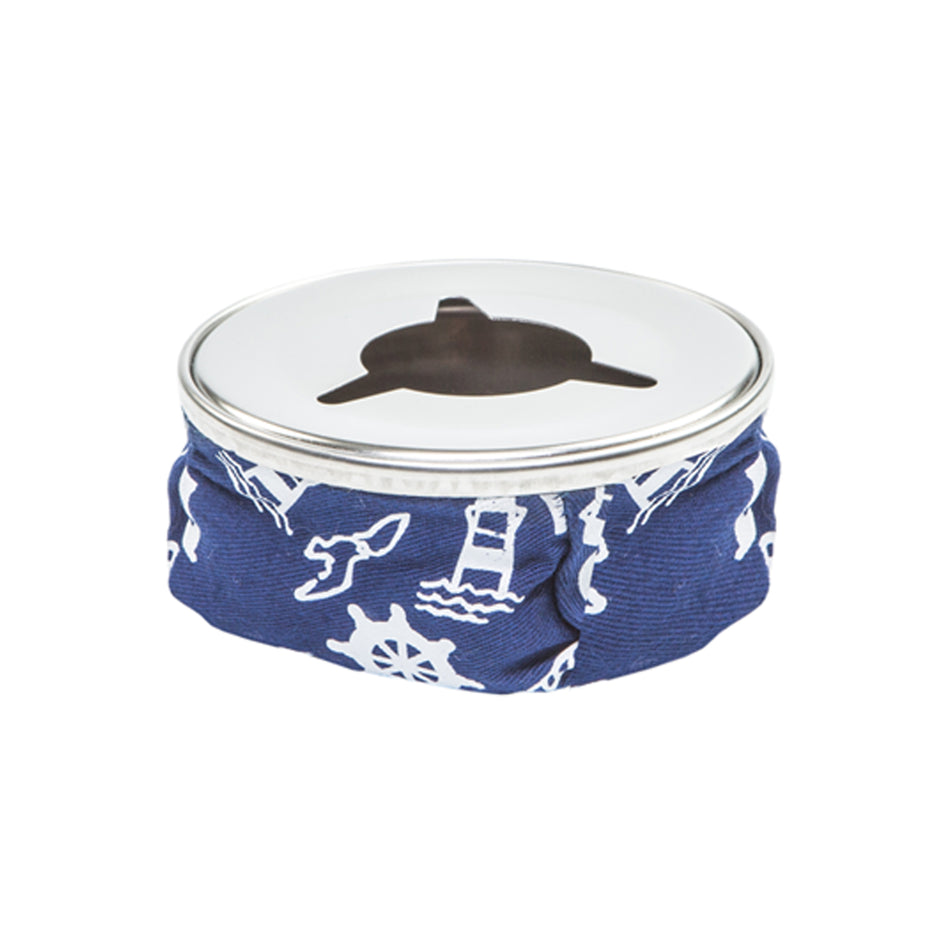 Blue Windproof Ashtray w/ Stainless Steel Guard