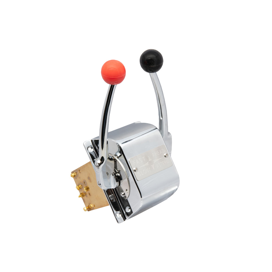 Chrome Plated Brass Twin Control for Clutch or Throttle