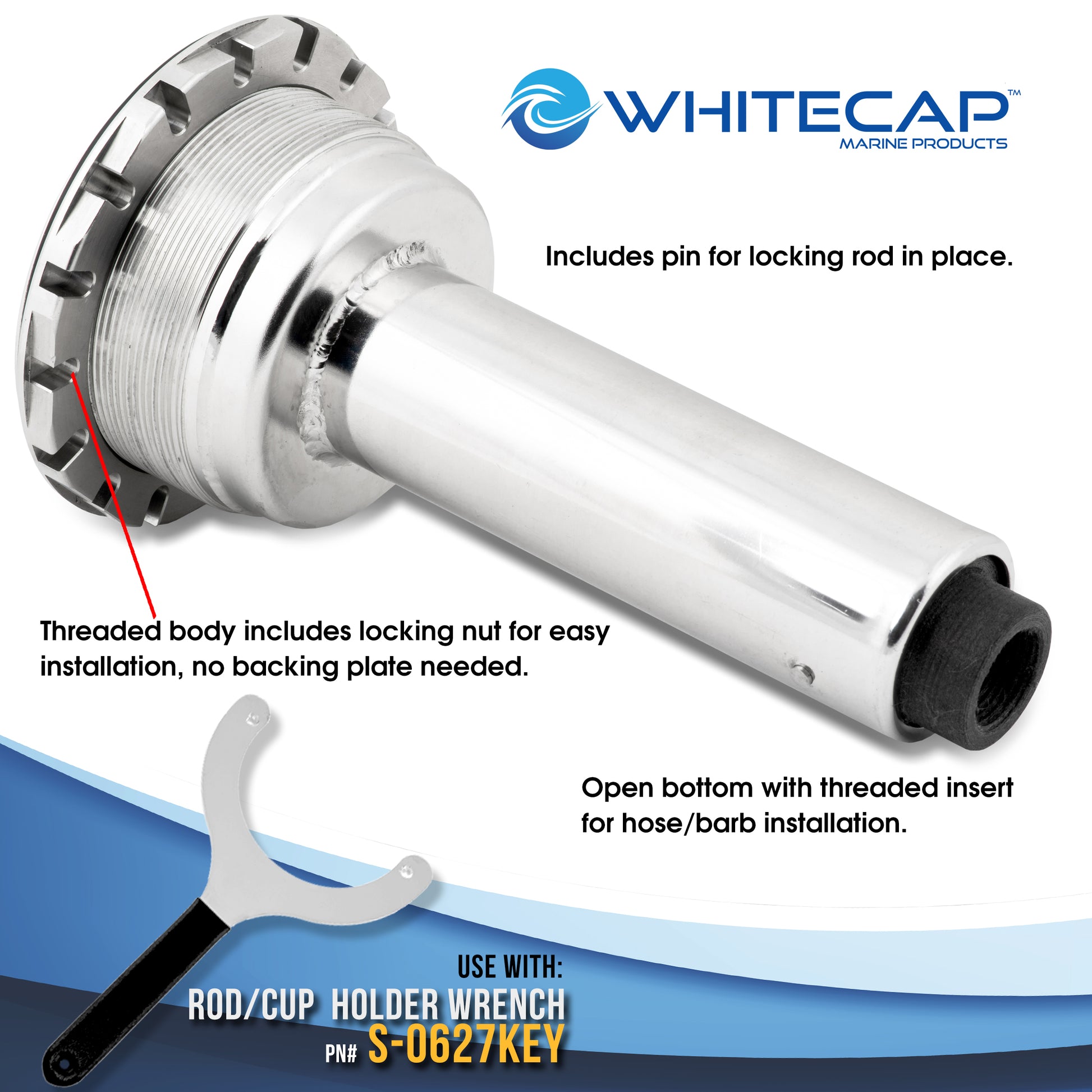 304 Stainless Steel Rod & Cup Holder – Whitecap Marine Hardware