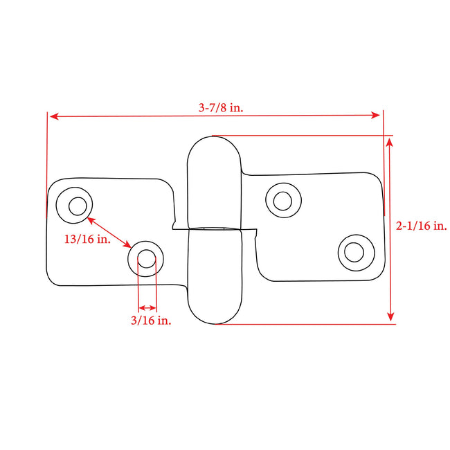 Non-Locking Take-Apart Hinge (3-7/8" x 2-1/16") - S-0991