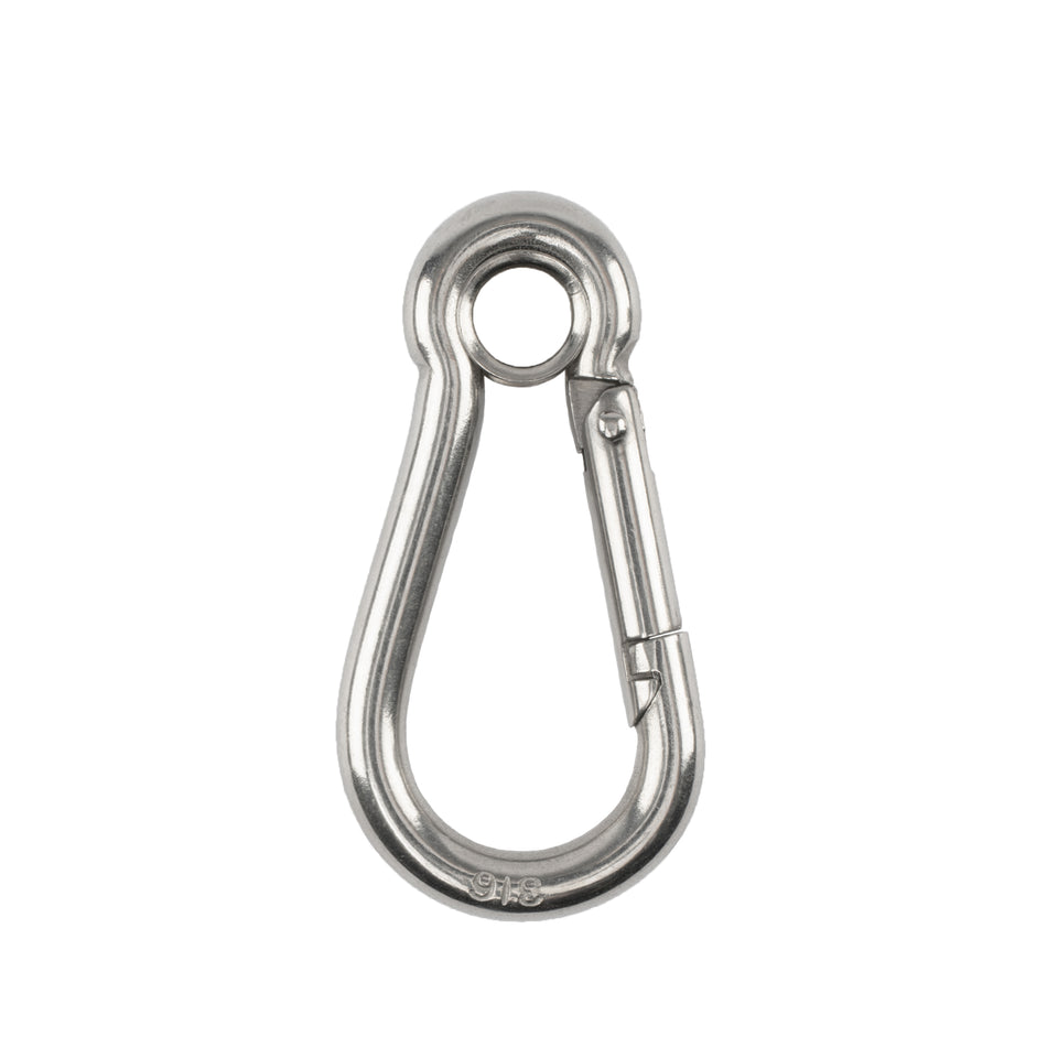 7/16" 304 Stainless Steel Carabiner with Ring in Eye
