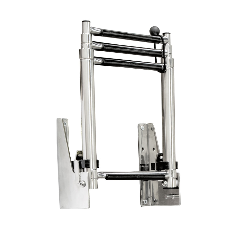 304 Stainless Steel Transom Mount 4-Step Telescoping Ladder