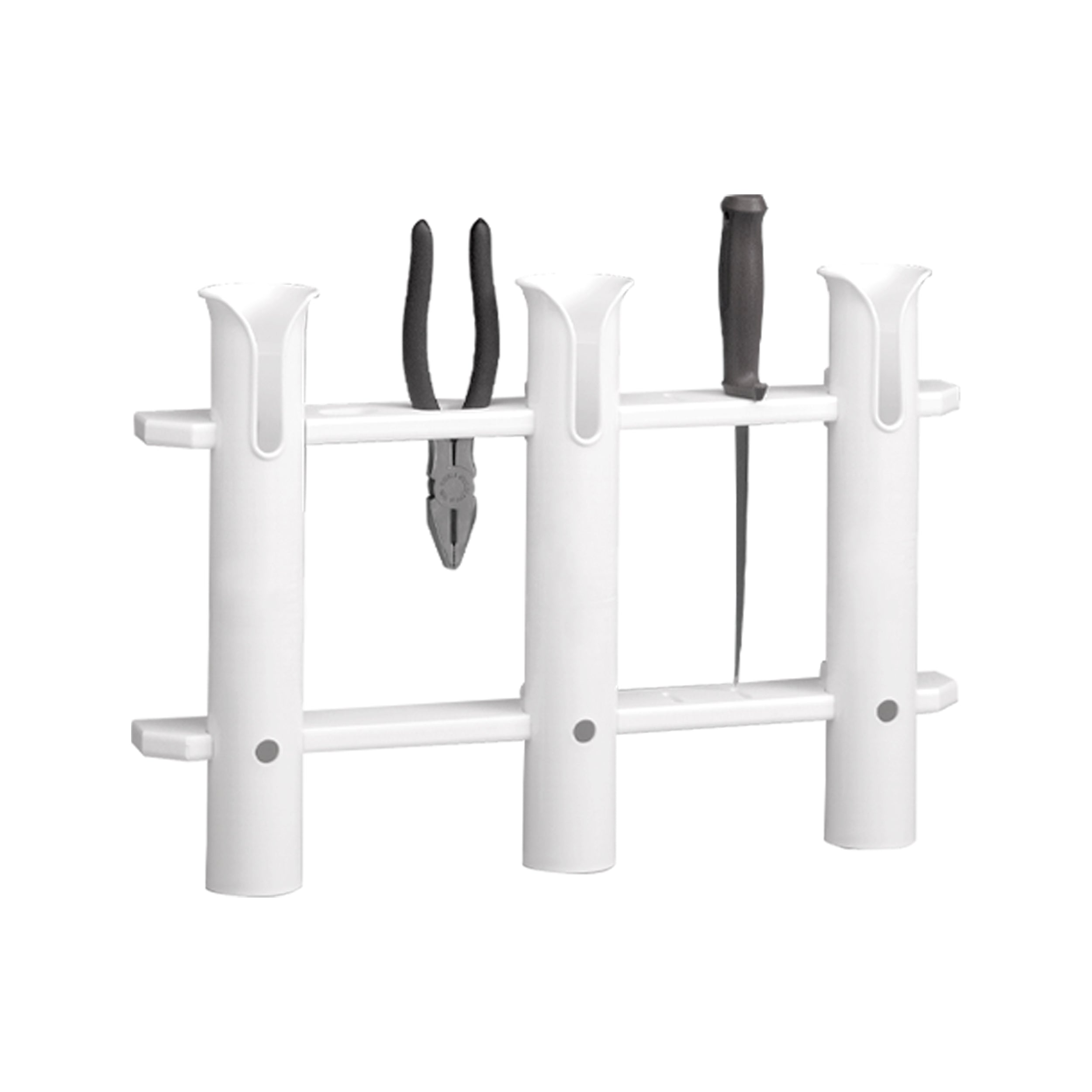White Polypropylene Three-Tube Tournament Rod Rack – Whitecap Marine ...