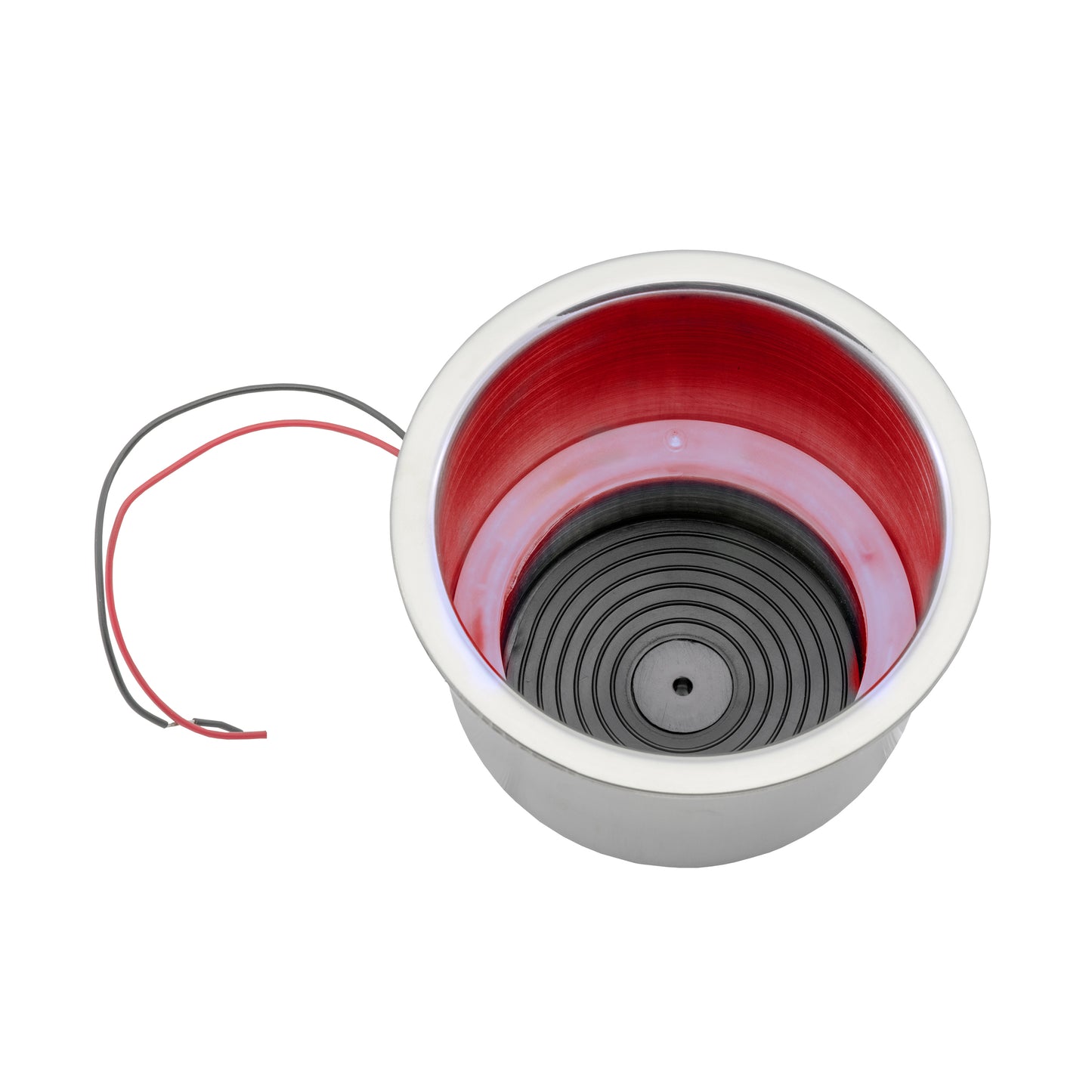 Stainless Steel Flush Drink Holder with Red LED Light - S-3511R