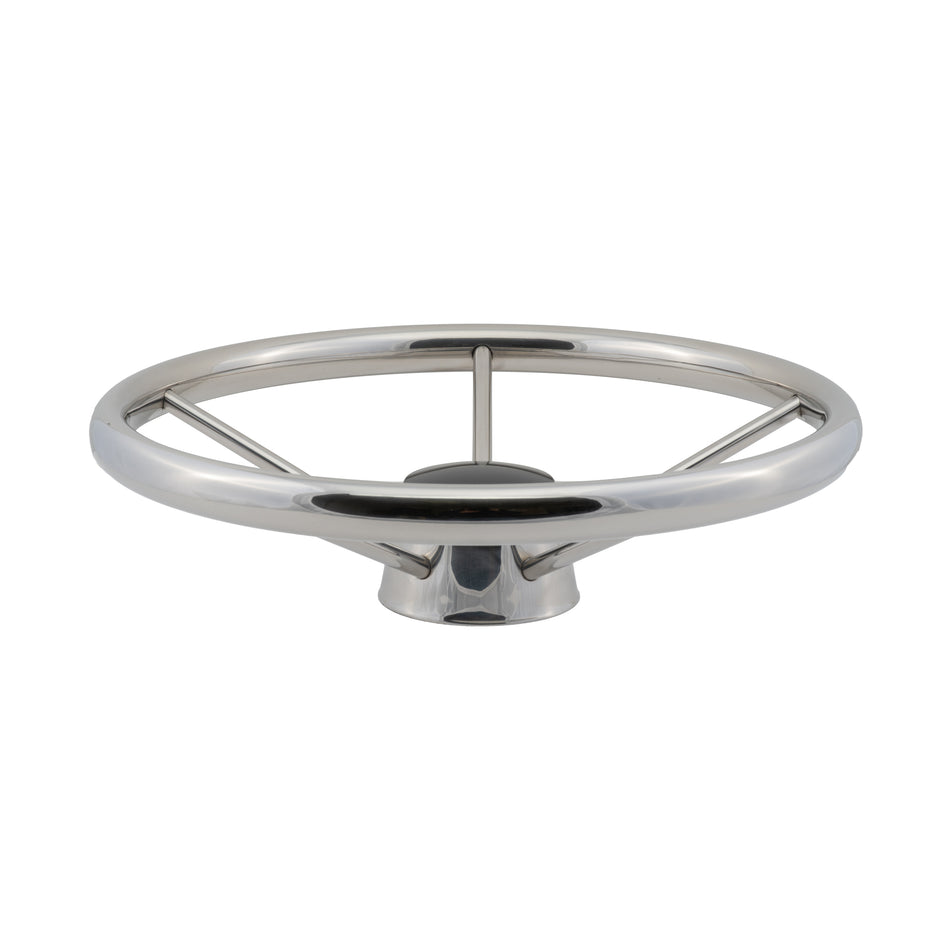 13-1/2" 304 Stainless Steel Destroyer Steering Wheel with Black Cap