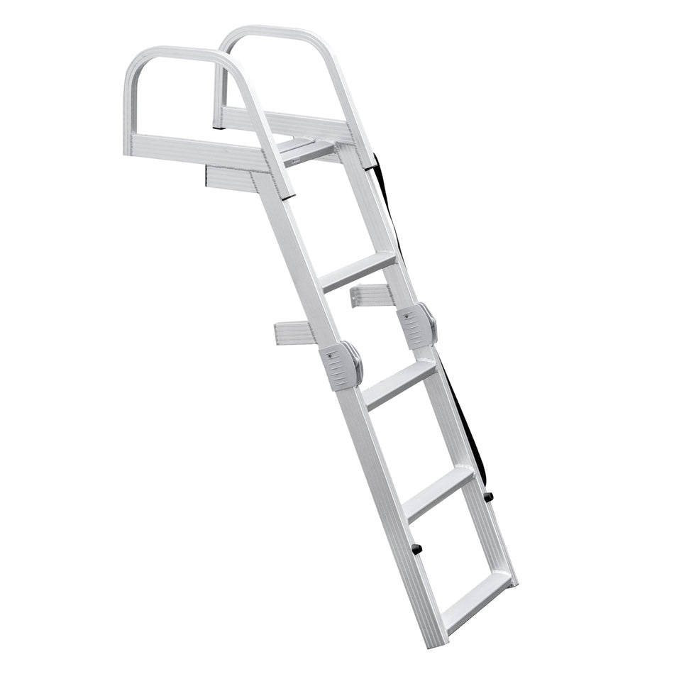Aluminum Folding 4-Step Pontoon & Dock Ladder