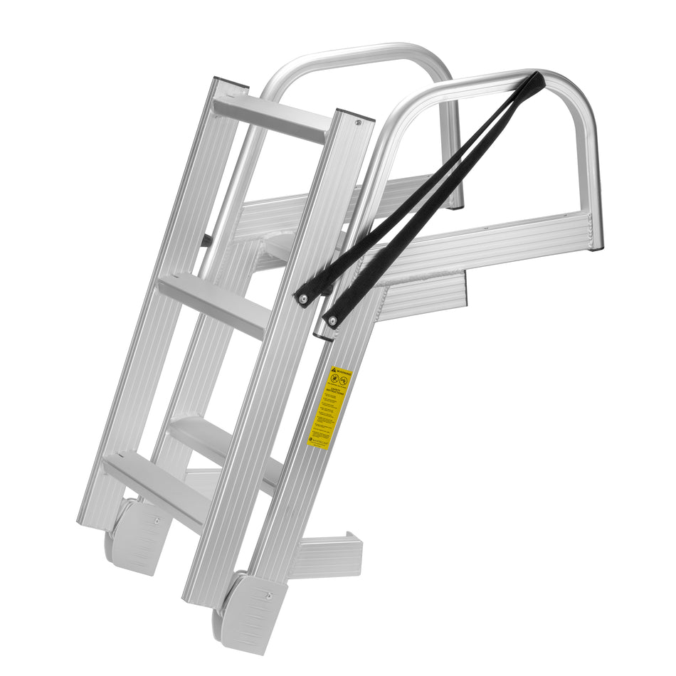 Aluminum Folding 4-Step Pontoon & Dock Ladder